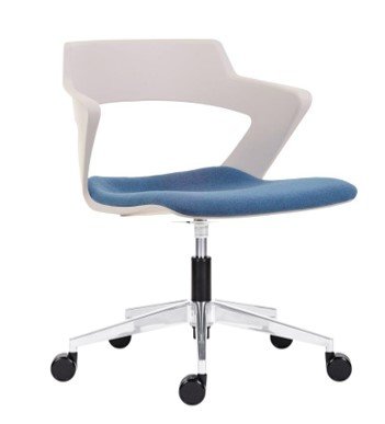 Jednací židle  2160 TC Aoki ALU SEAT UPH, čalouněný sedák