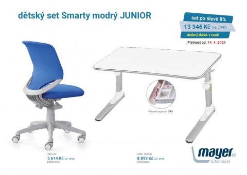 Dětský set Mayer – rostoucí židle SMARTY a rostoucí stůl JUNIOR, modrý + dárek